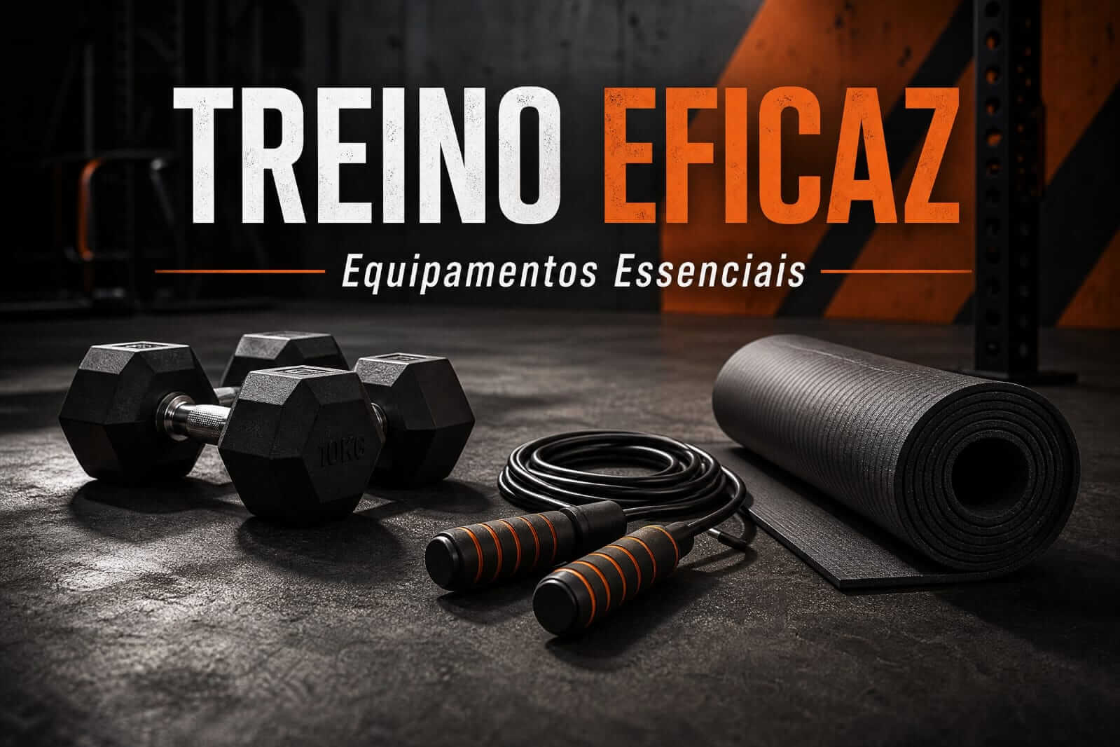 Treino de força focado em como perder barriga, o homem usando halteres para acelerar o metabolismo