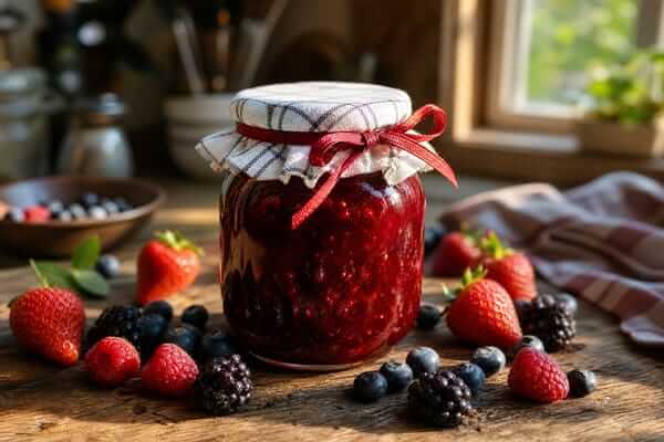 Geleia de frutas vermelhas na saude
